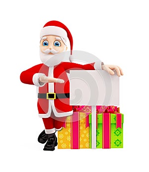 Santa with gift box for Christmas