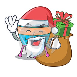 Santa with gift cartoon timpani isolated on the mascot