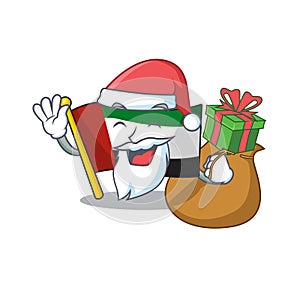 Santa with gift flag united arab emirates in character