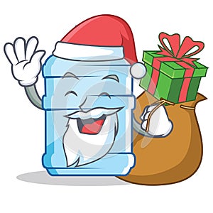 Santa with gift gallon character cartoon style