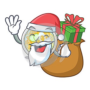 Santa with gift naengmyeon in the a shape cartoon