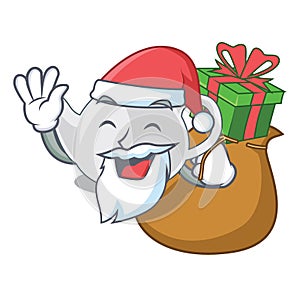 Santa with gift teapot porcelain in a shape cartoon