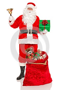 Santa with gifts and a bell