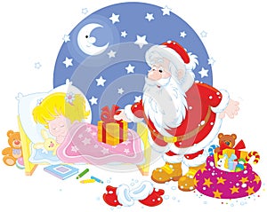 Santa with gifts for a child