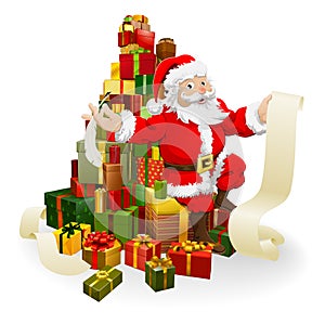 Santa with gifts list