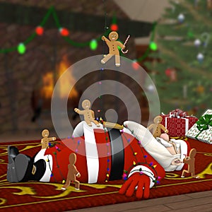 Santa in Gingerbread man Attack