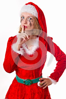 Santa girl cries humor heart