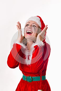 Santa girl cries humor heart