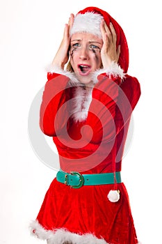 Santa girl cries humor heart