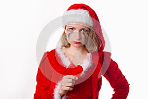 Santa girl cries humor heart