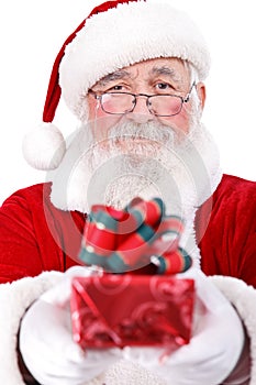 Santa giving present for Christmas