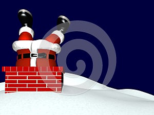 Santa Going Down Chimney 2