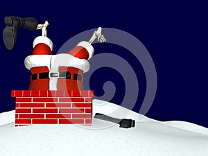 Santa Going Down Chimney 3