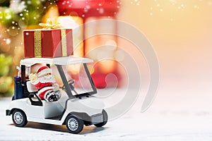 Santa on golf car for Christmas