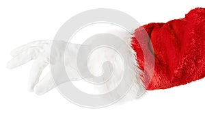 Santa hand isolated on white background with clipping path.