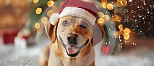 Santa Hat Adds Festive Cheer To Delightful Canine Adventures