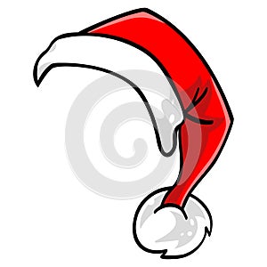 Santa Hat Cartoon Illustration Vector Drawing