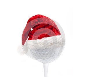 Santa Hat on a golfball
