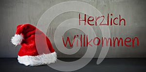 Santa Hat, Herzlich Willkommen Means Welcome