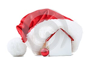 Santa hat with house model