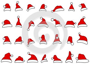 Santa hats doodles