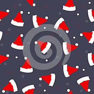 Santa hats seamless pattern