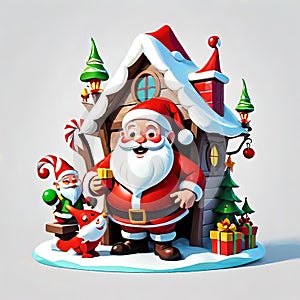 Santa helper christmas workshop elf village north pole