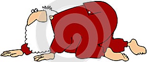 Santa On His Hands And Knees