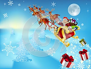 Santa in his sleigh photo