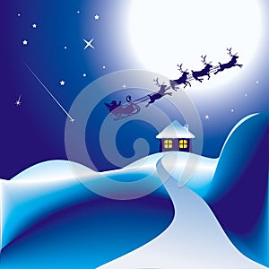 Santa and his sleigh