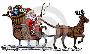 Santa in his sleigh