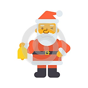 Santa holding bell and winking