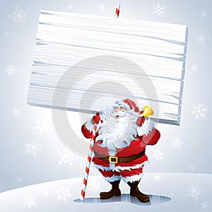 Santa holding a blank sign
