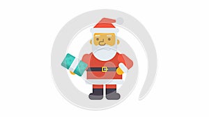 Santa holding wad money and winking. Alpha channel