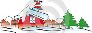 Santa in house chimney