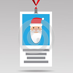 Santa Id card.flat icon