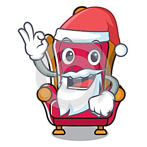 Santa king throne mascot cartoon