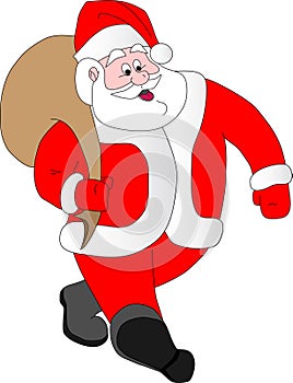 Santa Klaus bears gifts