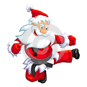 Santa klaus jump kick photo