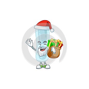 Santa klebsiella pneumoniae Cartoon drawing design with sacks of gifts photo