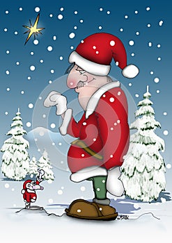 Santa with a little mouse