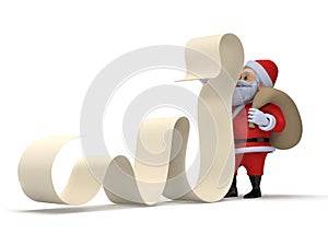 Santa with a long wishlist photo