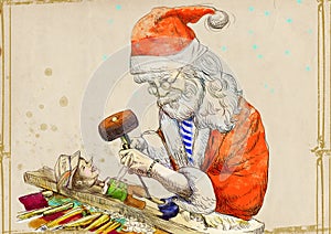 Santa making Pinocchio