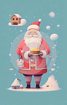 santa man claus holiday christmas festivity home merry cute mug male. Generative AI.