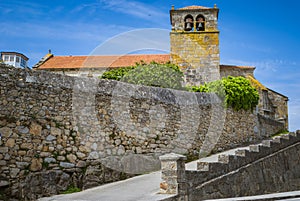 Santa MarÃ­Â­a da Atalaia church from Porto de Laxe, Laxe, A CoruÃ±a, Galicia, Spain photo