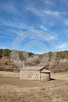 Santa Margarida chapel in La Garrotxa volcanic area. Catalunya, Spain photo