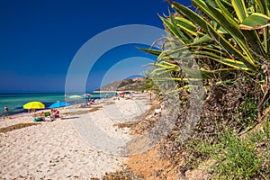 Santa Margherita di Pula beach near Pula town, Sardinia, Italy photo