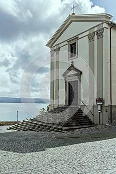 Santa Maria Assunta church on Bolsena lake, Capodimonte, Italy