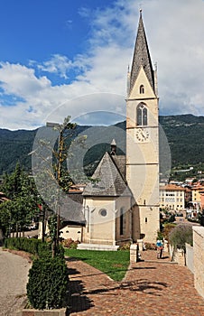 Santa Maria Assunta church in Cles, Val di Non, Northern Italy