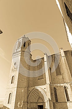 Santa Maria cathedral. Gerona, Costa Brava, Catalonia, Spain.